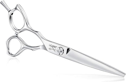 JASON 6 Inch Left Handed Barber Hair Cutting Scissors Professional Salon Shears Razor Edge Hairdressing Scissor Japanese Stainless Steel Reversible Haircut Shear for Men Women Christmas Gift