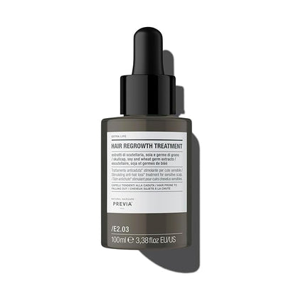 PREVIA Hair Regrowth Treatment | Formulated with Skullcap Extract, Soy & Wheat Germ | Clinically Proven Formula for Thicker & Stronger Hair | 3.38 Oz