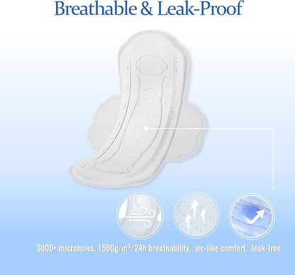 MODAL Pads for Women, Unscented Daily Thin Sanitary Pads for Period with Wings, 9.5 Inch(240 mm), Regular, 16 Count