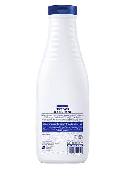 Lactovit | Moisturizing Body Wash | Hydrating Shower Gel | For all Skins | With ProLactiC10, Collagen & Elastin Booster | Smooth & Youthful Skin | Dermatologist Recommended | 3 x 600 ml