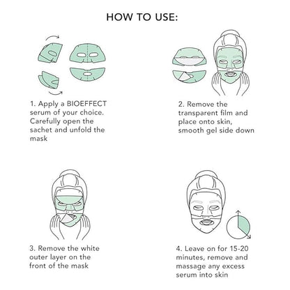 Bioeffect Imprinting Hydrogel Facial Skincare Mask 6-Pack with Hyaluronic Acid is Deeply Moisturizing, Skin Plumping and Fast Absorbing, A Hydrating Gel Sheet Mask Beauty Treatment, Alcohol-free