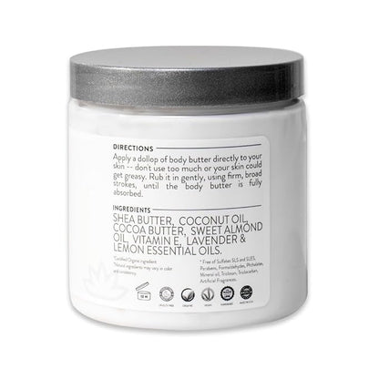 GLIMMER GODDESS Organic Body Butter - 8oz (Evening Snow)