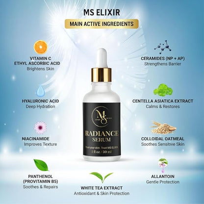 New Facial Serum for Sensitive Skin,Vitamin C, Hyaluronic Acid & Niacinamide, Hydrating Anti-Aging Formula 1 fl oz (30 ml)