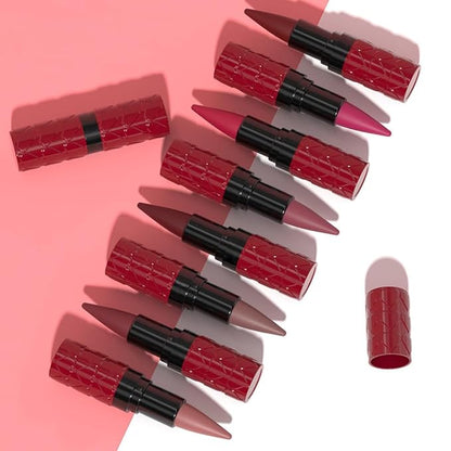 3Pcs Gradient Matte Lipstick Crayon Lip Liner pencil,Crayon Form and Cone Tip 2-in-1 Lip Liner and Lipstick Lip Combo Set Achieve Flawless Contour Gradual Ombre Effect lip Pencil for Old Women