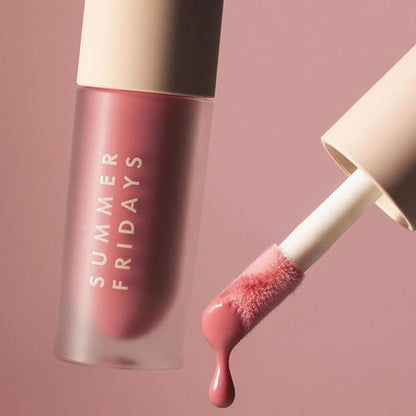 Summer Fridays Dream Lip Oil - Tinted Lip Oil with Moisturizing Sheer Coverage, High-Shine and Deep Hydration - Non-Sticky Formula for Long-Lasting Softness - Rose Bud (0.15 Oz)