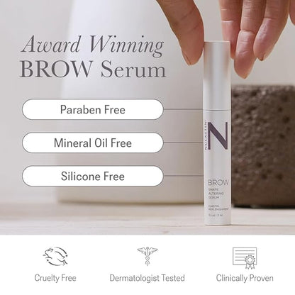 NULASTIN Shape Altering Eyebrow Serum - Brow Serum to Shape & Define - Improves the Appearance of Sparse Eyebrows for a Fuller Look - Enriched with Hair-Strengthening Ingredients (0.1 Fl Oz)