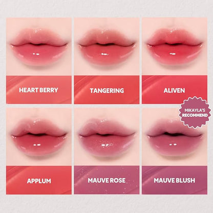 TIRTIR [*Mini Size Waterism Tinted Lip Gloss #27 Muty Rose, 0.06 Fl Oz – Kiss Ready Lipgloss, 12H Long Lasting Non Sticky Natural Tinted Glow Korean Multiuse Cheek and Lip Tint for Women gift