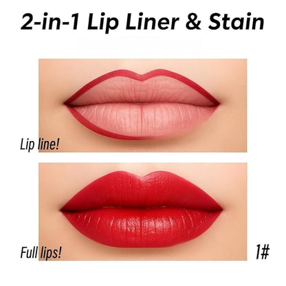 Peel Off Lip Liner Stain Set, 3 Colors Long Lasting Matte Lip Tattoo, Highly Pigmented Color Lip Makeup, Waterproof, Transfer-proof Lipstain for Women