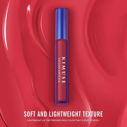 KIMUSE Tattoo Peel & Reveal Lip Stain, Waterproof Long Lasting Peel Off Lip Liner Tattoo, Non Stick Color Peel Off Mask Lip Gloss Makeup