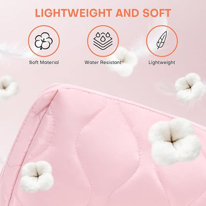 Makeup Bag, Wide-open Cosmetic Bag, Toiletry Bag for Women, Travel Essentials Organizer, Compact Lightweight for Daily Use