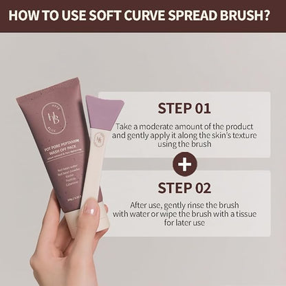 HEVEBLUE Soft Curve Spread Brush - Face Mask Applicator, Skincare Enhancer, Easy to Clean, Korean Skincare, Face Mask Brush, Mask Applicator Tool, Silicon Brush, JellyBrush, Mother's Day Gift