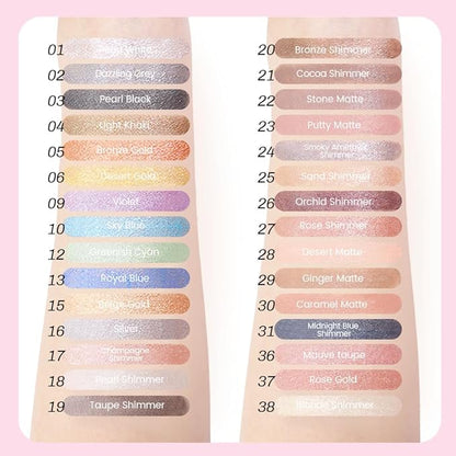 Kaely 2in1 Cream Eye Shadow Brightener Sticks for Eyes, Pencil Eyeshadow Applicator Stick Waterproof Pigmented, Eye Shadow Palette Highlighter Makeup, sombras para ojos, 06 Desert Gold Shimmer