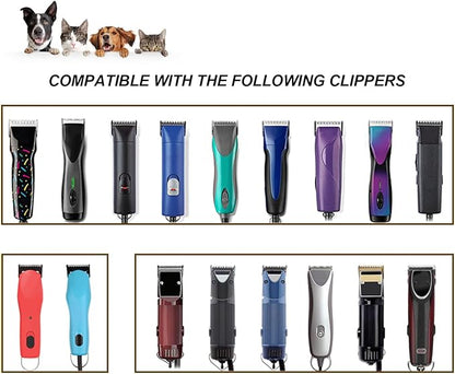 Size 40/30/10/7FC/5FC/4FC/3FC Detachable Pet Dog Grooming Clipper Ceramic Blades Set,Compatible with Andis,Oster A5,Wahl KM10 Series Clippers,Cut Length 1/100"(0.25mm) to 1/2"(13mm),7 Pack
