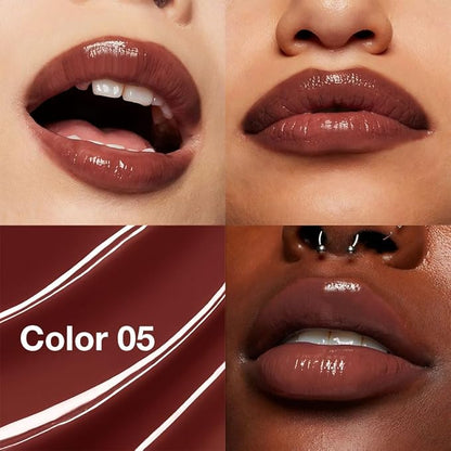 Rich Chocolate Brown Tinted Lip Balm, Hydrating Sheer Soft Matte Finish Lipstick for Women, Creamy Natural Color Lip Tint Balm Lightweight And Non-greasy Long Lasting Waterproof for Dry Lips 05#