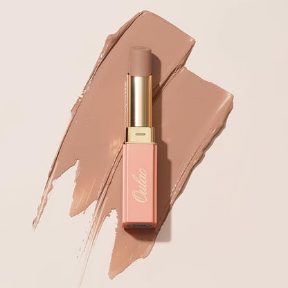 Oulac Color Rich Satin Lipstick - Nude Beige Full Coverage Lip Color, Creamy Silky-Smooth, Moisturizing, Satin Matte Finish, Infused With Shea Butter, Vegan & Clean Beauty, 4g, SG09 Buttercream