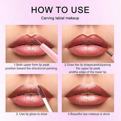 Kaely 2-in-1 Copper Metallic Lipstick and Lip Liner Makeup, Shimmer Liquid Metallic Lipsticks for Women, Glitter Lip Gloss Stain Long Lasting Waterproof Smudge Proof 24 Hour, Vegan & Cruelty-Free, 20