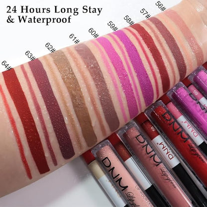 2Pcs Caramel Brown Matte Lip Liner and Lipstick Makeup Set, Matt nude brown Lip Stain Lip Gloss Matt Liquid Lipstick 24H Long Lasting lapiz labiales mate 24 horas originales larga duracion (62#)