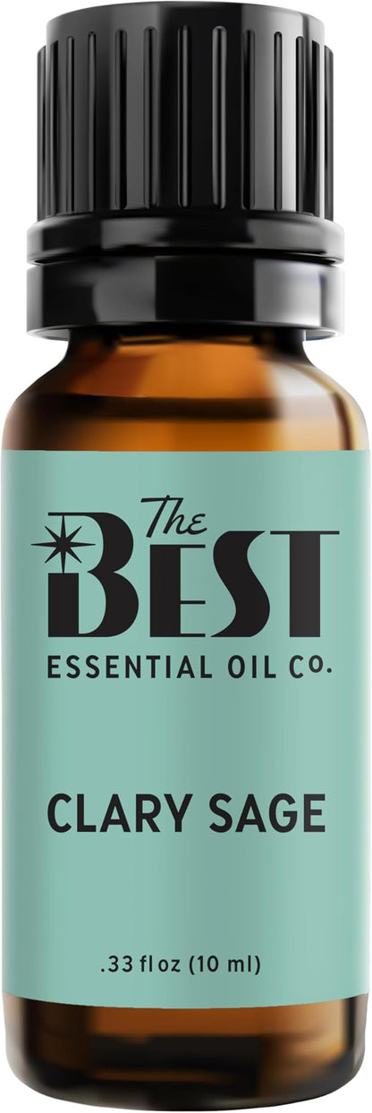 The Best Clary Sage Essential Oil- Premium Grade- 100% Pure & Natural for Aromatherapy, Diffuser, Spa, Massage, Air Freshener- 10 ml (.33 fl oz)