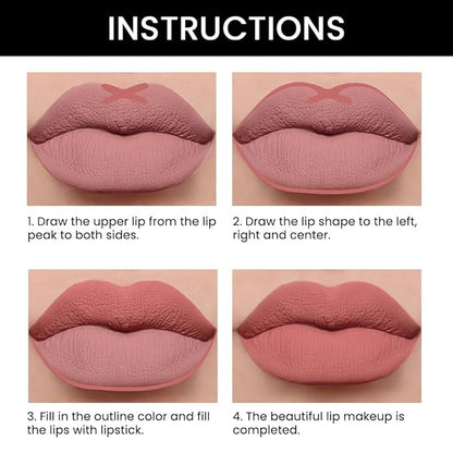 evpct 1Pcs Matte Lip Liner and Lipstick Combo Set Kit for Women, Magic Neutral Lipsticks 24 Hours Original Lipstick and Lips Liner Pencil Stain Gloss Makeup Long Lasting Waterproof, 31# MORE BUFF