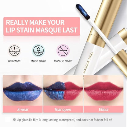 Lip Stain Peel Off – Wipe-Off Lip Stain Tattoo | Long Lasting Waterproof Lip Tint, High-Pigment Matte Lip Color, Smudge & Transfer Proof Lip Stains Masque, Kiss-Proof All-Day Lip Makeup 05#