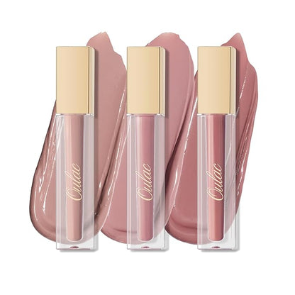 Oulac Matte Liquid Pink Nude Lipstick for Women 3PCS, Pink Nude Lip Stain Long Lasting Waterproof, No Transfer, Creamy High Pigmented Formula with Rose Oil, Vegan & Cruelty-Free (M16+M19+M24)
