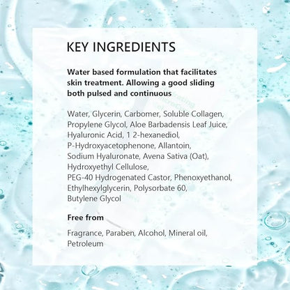 Hydrating Microcurrent Conductive Gel, Fragrance-Free, Paraben-Free, Gel Primer with Hyaluronic Acid, Non-irritating, Moisturizing Gel for RF, 300g Tube, Clear