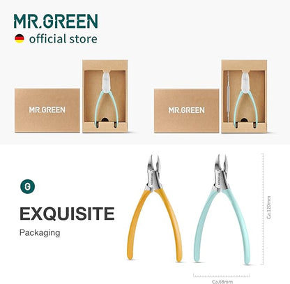 MR.GREEN Toenail Clippers Stainless Steel Ingrown Nail Cutter Thick and Hard Nails Pedicure Manicure Tools (Orange)