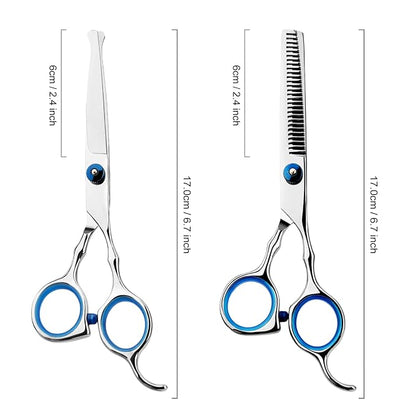 Hair Cutting Scissors Professional Home Haircutting Barber Salon Thinning Shears Kit with Comb and Case for Kids Boys Girls