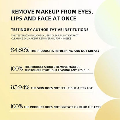 Transparent plant essence three-in-one gentle makeup remover oil 100ml Clear and Penetrating plant-based makeup remover Oil, skin-nourishing grade three-in-one