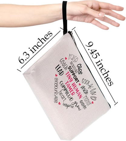 Hanamiya Na Teacher Gifts Makeup Bag Teacher Appreciation Gifts Birthday Gift for Women Female Educator Colleague New Teachers Thank You Cosmetic Bag Graduation Gifts