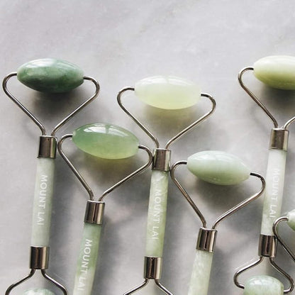 Mount Lai De-Puffing Jade Facial Roller – The Stone of Eternal Youth, Authentic Jade Face Roller for Sculpting, Soothing & Glowing Skin, Ultimate Facial Massager Tool for Self-Care Ritual