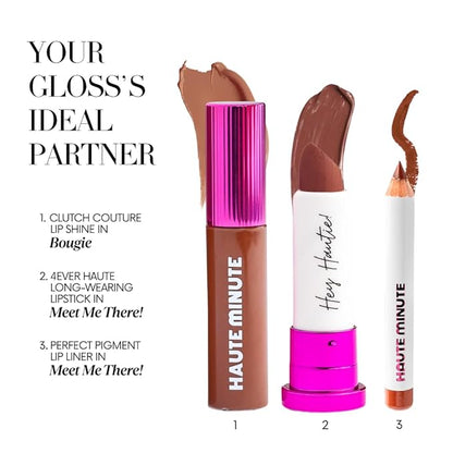 Mini Clutch Couture Lip Shine Gloss, Non-Sticky Lip Gloss, Vegan & Cruelty-free, High Shine Finish & Moisturizing - Bougie