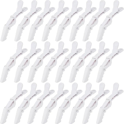 Ondder 24 Pack Pro Hair Clips for Styling, Coloring, Cutting - Large Alligator Clips for Women, Men, Girls, Teens - White