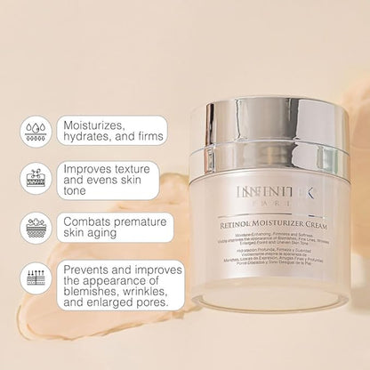 Infinitek Paris Retinol Face Moisturizer Night Cream - Premium Skin Care with Collagen & Vitamin E. Advanced Anti-Aging and Antioxidant Face Cream. Vitamin Enriched Moisturizer for Radiant Skin
