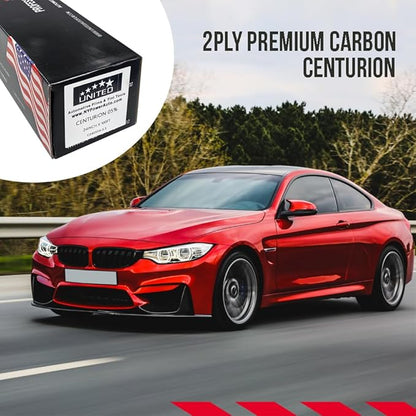 United Centurion Window Tint 3% VLT 20" Inx100'Ft 2Ply Carbon - PET Laminated Adhesive Film - Privacy Window Tint for Cars, Home, Blocks UV/IR Rays, Reduce Heat & Glare - Lifetime Color Stability