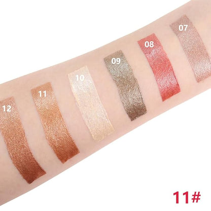Brown Shimmer Cream Eye Shadow Stick Makeup for Women, Brown Shimmer Matte Eye Shadow Brightener Stick for Eyes, Long-lasting Waterproof Eyeshadow Pencil Applicator Blendable for Eye Highlight 11