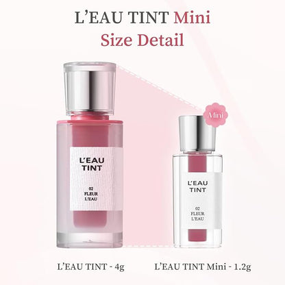 BBIA L’EAU Tint – Glossy & Glow Lip Stain, Watery Lip Tint, Non-Sticky, High Shine Finish, Long-lasting, Moisturizing, Lightweight, Natural, Daily Use, Vegan, Korean Lip Makeup (06 PINK L'EAU - MINI)