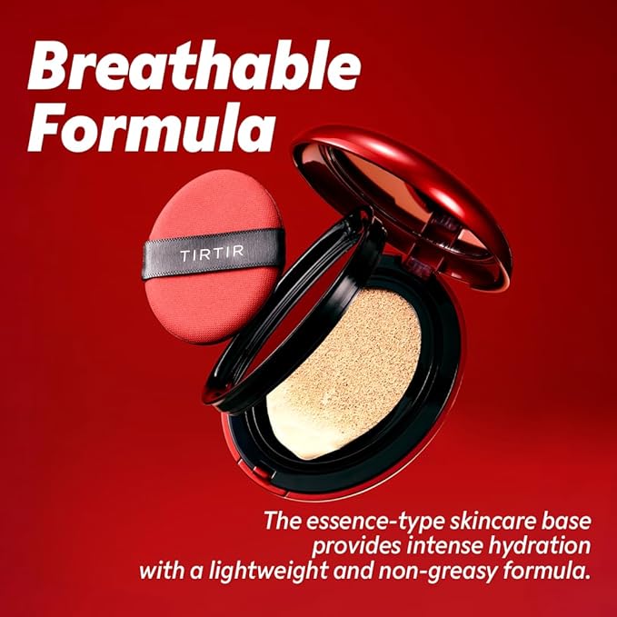 [*Mini Size*] TIRTIR Mask Fit Red Cushion Foundation | Full coverage, Weightless, Skin fit, Satin Glow Finish, Korean Makeup, beauty, Tattoo cover up, Buildable (#15C Fair Porcelain, 0.15 Fl Oz)