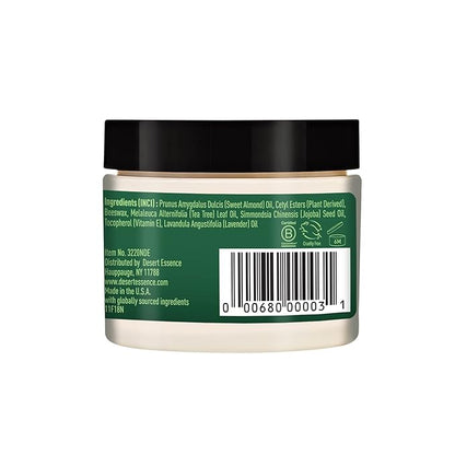 Desert Essence TEA TREE OIL SKIN OINTMENT – Itch Relief, Rash Cream for Razor Burn - Soothing Balm with Lavender & Jojoba - Gluten & Cruelty-Free - 1 oz