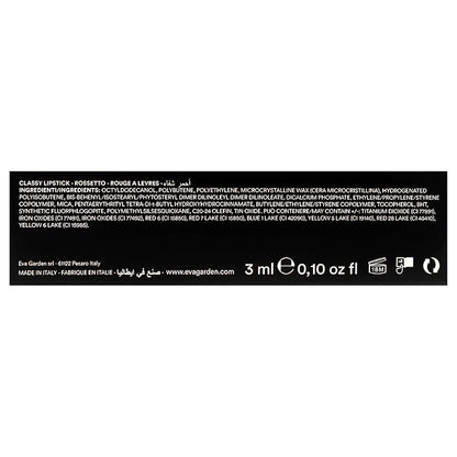 EVAGARDEN Classy Lipstick - Formulated with Natural Oils - Envelopes Your Skin with Satin Effect - Light, Pigmented Blend Gives Full Coverage and Chic Finish Instantly - 612 Flame Scarlet - 0.1 oz