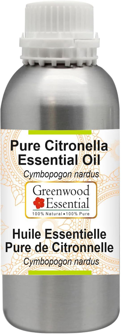 Greenwood Essential Pure Citronella Essential Oil (Cymbopogon nardus) Steam Distilled 1250ml (42.2 oz)