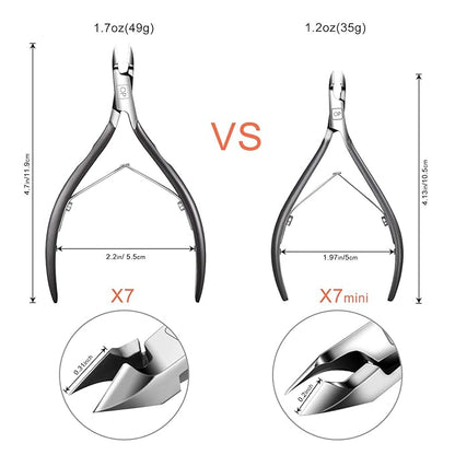 Cuticle Nippers Salon Grade for Manicurist Extremely Sharp Effortless Cuticle Trimmer Precise Clippers Pedicure Manicure Nail Care Tool, opove X7 mini, Space Gray