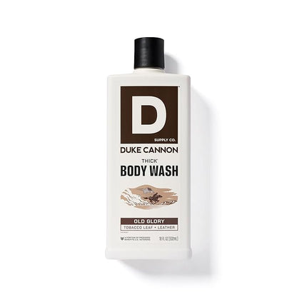 Duke Cannon Supply Co. Thick High Viscosity Body Wash – 3X Thicker, Plant-Based, Mineral-Enriched for Men – Men’s Body Scrub – Old Glory Scent