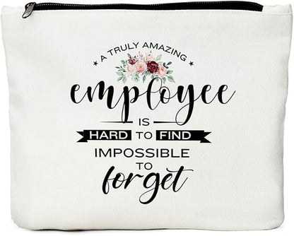 Employee Appreciation Gifts, Employee Gifts, Employee Birthday Christmas New Job Promotion Gifts, Thank You Gifts, Retirement Gifts for Employee, Coworker- Amazing Employee is Hard to Find Makeup Bag