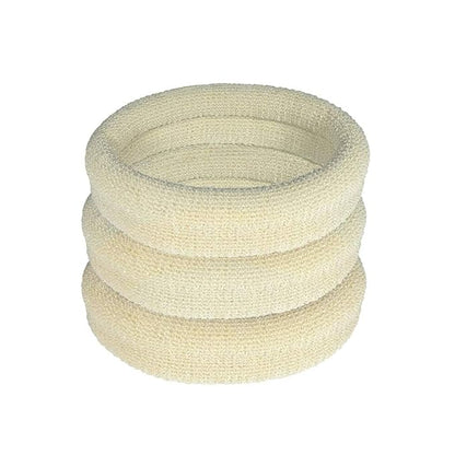 Burlybands Large Hair Ties for Thick, Heavy or Curly Hair - Non-Slip, Non-Damage, Seamless Women's Ponytail Scrunchies - Blonde, 3 Pcs