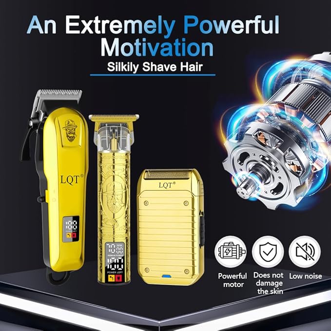 Professional Cordless Hair Clippers Kit - Rechargeable Trimmer for Men with Precision Blades & Accessories | Barber-Grade Home Haircut Set