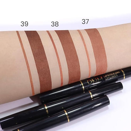 2-in-1 Dark Brown Lip Liner & Lipstick Set Kit for Women, Matte Lips Kit with Lip Liner Lip Stains Long Lasting Waterproof 24 Hour Lipstick and Lip Liners Combo Lipliners Pencil Set 39
