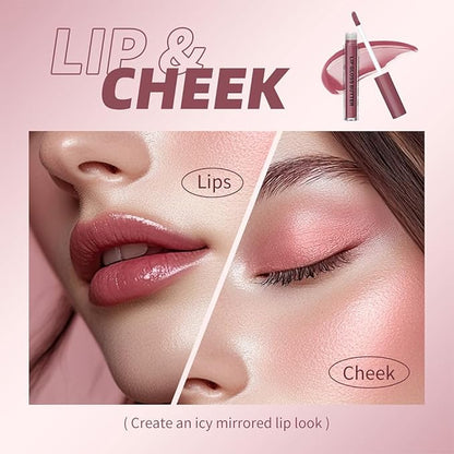 Brown Nourishing Lip Plumper Gloss, Warm Brown Moisturizing High Shine Nude Lip Glow Oil, Long Wear Hydration Mini Liquid Lipstick Makeup, Fresh Lightweight Glossy Plumping Lip Gloss for Women (04#)