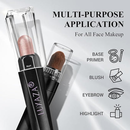 Brown Eyeshadow Stick Makeup Set 3PCS, Neutral Shimmer And Matte Cream Eye Shadow Palette, Metallic Bronze Smoky Eyeliner Brightener Crayon Pencil Kit, Ideal Gift for Women -Rosewood Bloom
