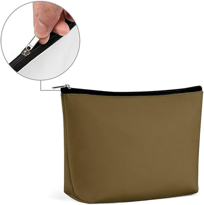 Small Zipper Cosmetic Case, Portable Makeup Case, Toiletry Bag, Travel Cosmetic Toiletry Bag Brown